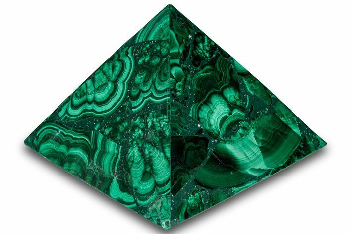 Polished Malachite Pyramid - DR Congo #321177
